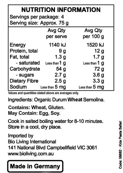 Organic durum wheat semolina